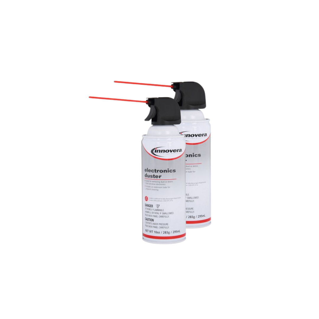 Innovera Compressed Air Duster Cleaner, 10 oz Can, 2/Pack